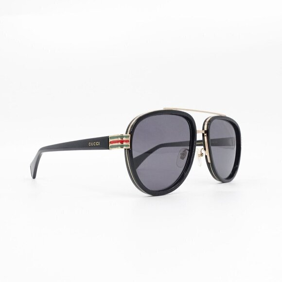 Gucci GG0447 Pilot Sunglasses Black Gray OS - Picture 15 of 15